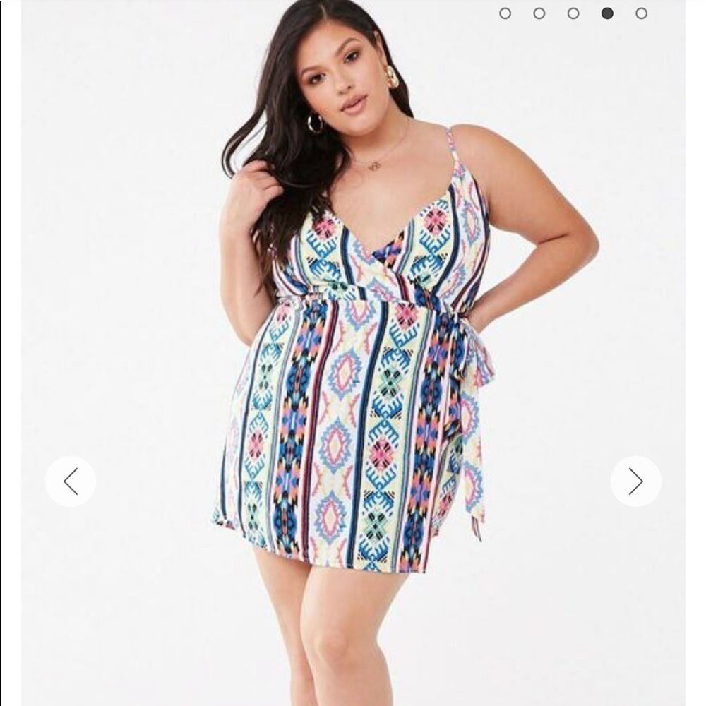 Forever 21 Colorful Geo Print Wrap Romper